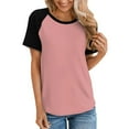 thumbnail image 3 of Mittory T-Shirts for Women Summer Color Block Loost Fit Short Sleeve Tops Casual Basic Tees, 3 of 5