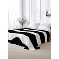 thumbnail image 5 of Black Ripple Full Size Flat Sheet, Wrinkleproof & Fadeproof Cooling Flat Bed Sheet Only, Simple Black White Waves Aesthetics Breathable Soft Bedding Top Sheets 81 x 96 Inches, 5 of 8