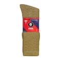 thumbnail image 2 of 3 Pairs of Big and Tall Diabetic Cotton Neuropathy Crew Socks (Khaki, Sock Size 13-16), 2 of 6
