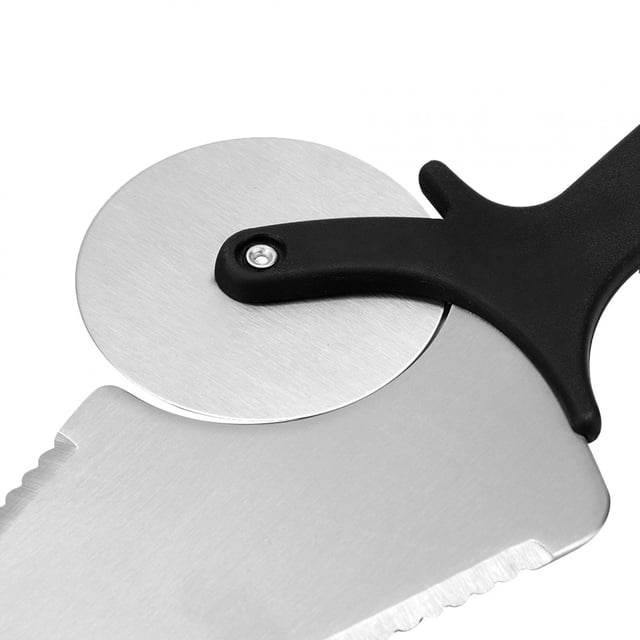 Cortador de pizza profesional de acero inoxidable Multifuncional Pastelería Cortador de pizza Rueda Espátula Herramienta para cortar pasteles Pan Postres Ecomeon no