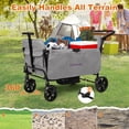 thumbnail image 6 of Vomeast Wagon Stroller for Kids,Spacious 2-Seater Stroller Wagon with Adjustable Canopy,Pull & Push Handle,5-Point Harness,Foldable for Toddlers, Grey, 6 of 10