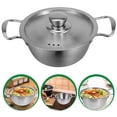 thumbnail image 2 of Miangastore Ramen Cooking Pot Silver Metal Saucepan For Preventing Spills 1Set, 2 of 8