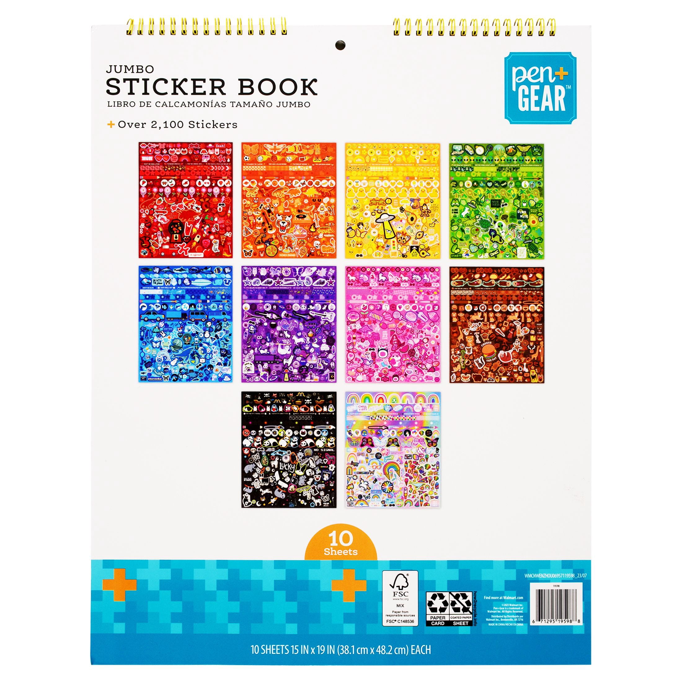 Pen+Gear Jumbo Sticker Book, Super Star Edition, 2100+ Stickers