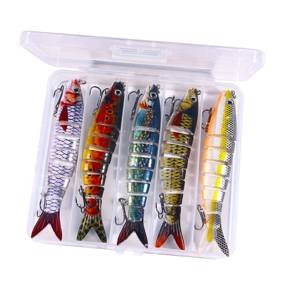 5Pcs Fishing Swimbait Wobblers Baits Artificial Fishing Lures Saltwater Multiple Sections Baits Fishhooks Fish Lures