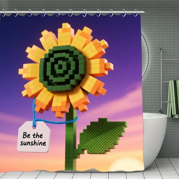 Be The Sunshine Print Shower Curtain,Modern Fabric Waterproof Shower Curtain Set with Hooks 70.8×70.8Inch (180×180cm)