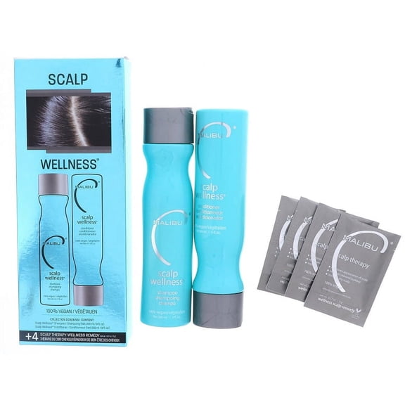 Malibu Scalp Wellness Shampoo 9oz Scalp Wellness Conditioner 9oz. ScalpRemedy 0.17oz - 2PK