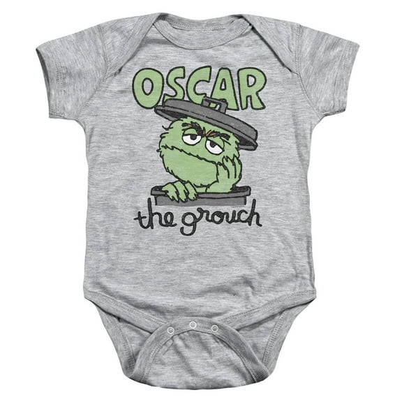 Sesame Street Canned Grouch Infant Snapsuit Romper Athletic Heather 12Mos