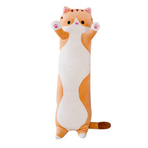 43inch Cat Plush Toy Long Cotton Cute Cat Doll Plush Toy Soft Cotton Stuffed Sleeping Pillow Great Gift for Your Girlfriend or Kids 