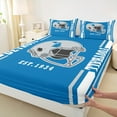 thumbnail image 3 of Erosebridal Detroit Sheet Set Twin,Football City Silhouette Bedding Sets Twin Size,Blue White Gray Twin Sheet Sets,Super Cozy Room Decor,3 Pieces, 3 of 7