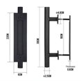 thumbnail image 4 of Manija de puerta de granero corrediza Zulema doble cara negra para puerta interior de cobertizo, 4 of 8