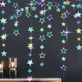 thumbnail image 5 of Iridescent Shining Star Hanging Garland, Iridescent Hanging Sparkling Star Streamer, Glitter Bunting Banner, Twinkle Backdrop for Wedding Birthday Party Christmas Decorations, 5 of 7