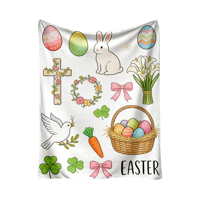REK Easter Decor Easter Blanket For Cozy Home Soft Throw Blanket For Season Lightweight Warmth Perfect Idea Quality Bedding