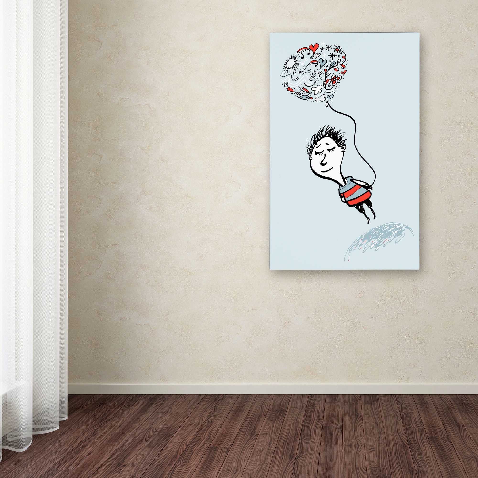 Trademark Fine Art "Love Balloon" Canvas Art by Carla Martell