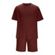 thumbnail image 4 of Traje Deportivo Perforado de los Hombres, Moda de Manga Corta Cuello Redondo de Ocio para el Desgaste Casual Y de Playa, Blusa Atlética de Poliéster Suave, 4 of 9