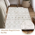 thumbnail image 5 of 3x5 Khaki Boho Area Rug for Living Room, Washable Kitchen Rugs Non Slip, Ultra Soft Print Distressed Geometric Low-Pile Entry Throw Carpet for Bedroom Nursery Dorm Decor, 5 of 5