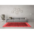 thumbnail image 3 of Ahgly Company Indoor Square Abstract Red Modern Area Rugs, 7' Square, 3 of 4