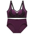 thumbnail image 1 of Birdeem Clothing Set Womens Large Size Wireless Bra Back Button Push Up Bra Set, 1 of 9