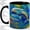 Black, variant on Dolphin Ocean Accent Mug, 11oz Ceramic Coffee Cup for Marine Life Fans