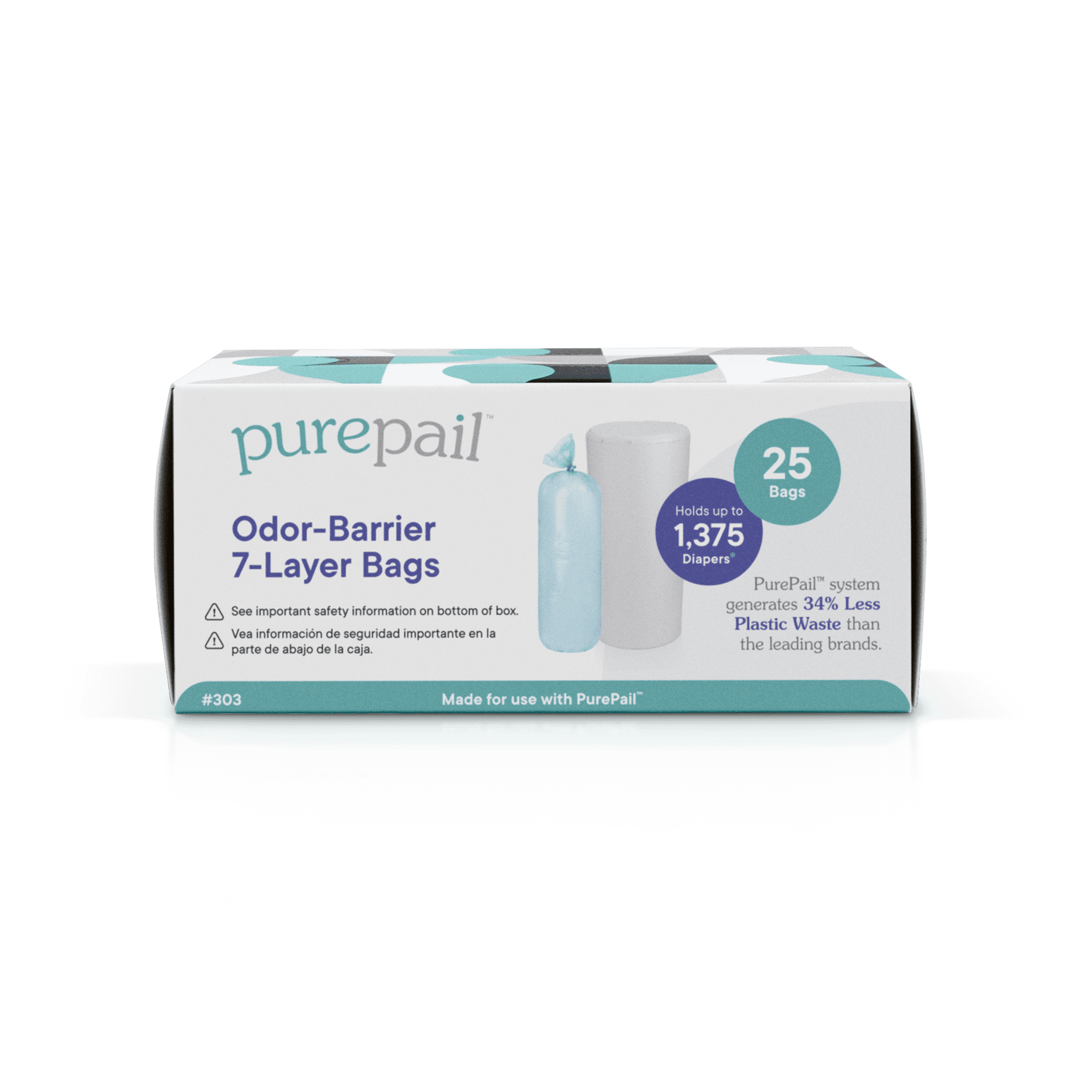 PurePail Classic Odor-Barrier 7-Layer Refill Bags, 25 Count