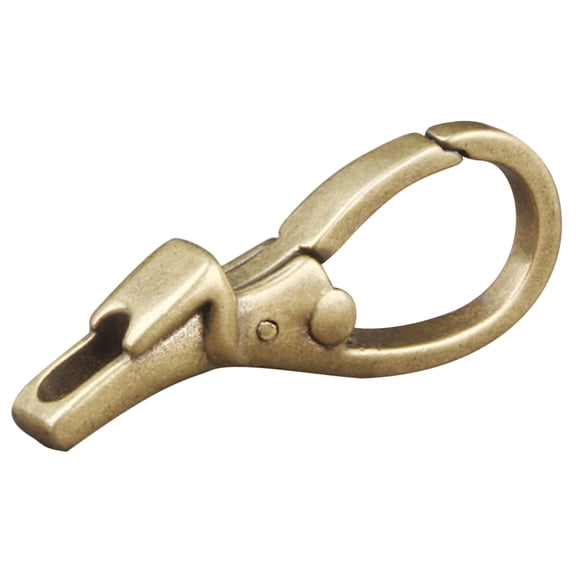 Soimiss Brass Vintage Keychain Hook Retro Key for Bag Decoration Golden 1Set