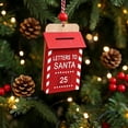 thumbnail image 4 of Wooden Letters to Santa Mailbox Christmas Ornament, Red Holiday Tree Hanging Decor with Bead, Rustic Farmhouse Xmas Party Decoration Gift, 3.62 Inch, 4 of 7
