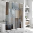 thumbnail image 5 of Blue Grey Art Shower Curtain, Waterproof Shower Curtains for Bathroom, Vintage Painting Abstract Retro Art Washable Fabric Bathtub Curtain Set Bath Decor with 12 Hooks Stall 36"x72", 5 of 6