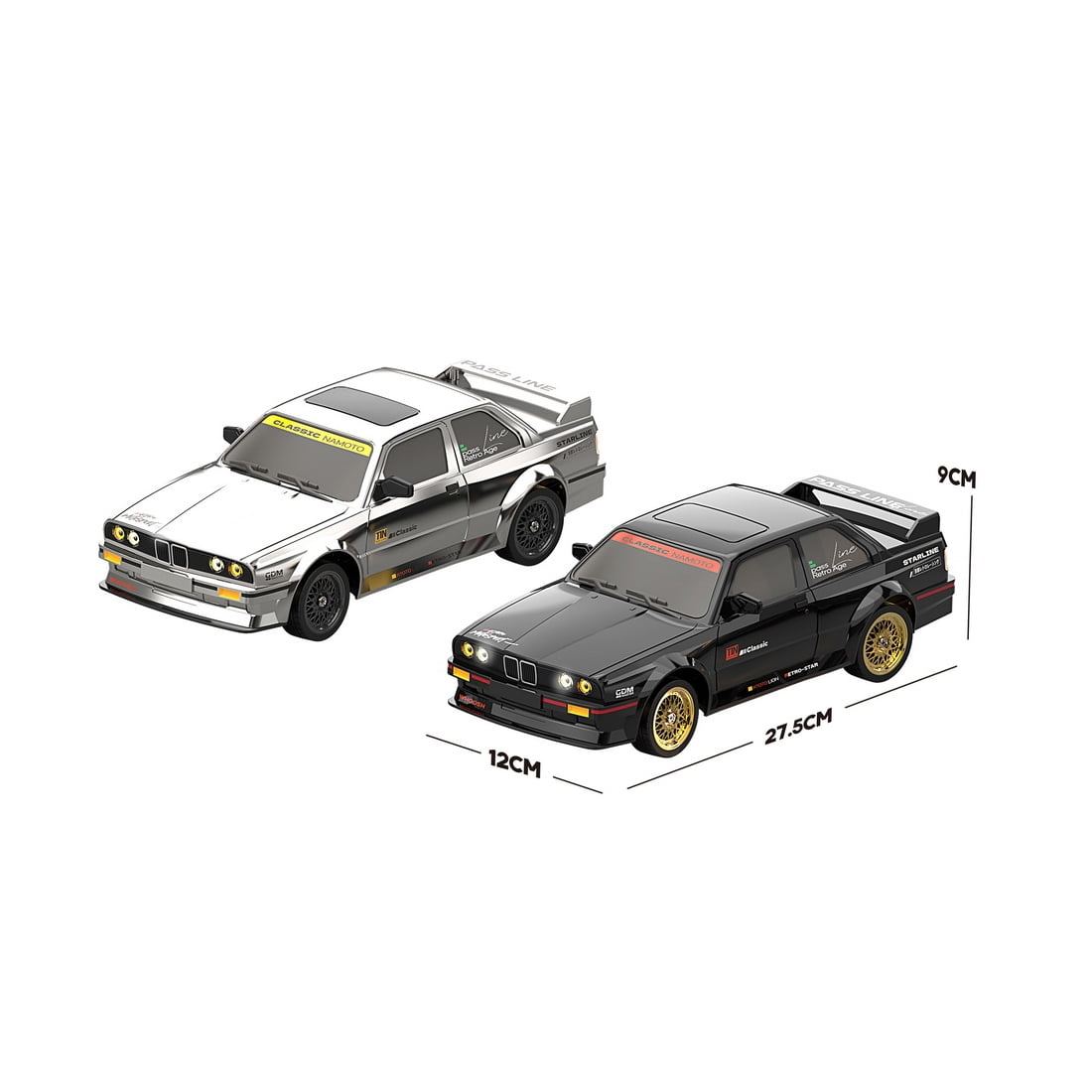 1/16 Scale 4WD RC Drift Car High Speed Racing Remote Control Vehicle With ESP Gyroscope Stabilization LED Front Rear Lights Full Proportional Driving System For Adults Hobbyists