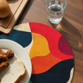 thumbnail image 4 of Round Placemats Watercolor Orange Black Blue Geometric 15 inch Set of 6 Table Mats for Dining Table Abstract Style Heat Resistant Non-Slip Kitchen & Home Decorative Place Mat Set, 4 of 8