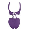 thumbnail image 5 of Sngxgn Women's Bikini Two Piece Swimsuit Back Lace up Adjustable Bathing Suit(Purple,S), 5 of 5