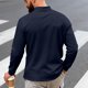 thumbnail image 4 of pstuiky camisa de manga larga para hombre, Camisa informal de sarga de color liso con cuello alto y bolsillos abotonados para hombre camisetas de hombre xxl, 4 of 6