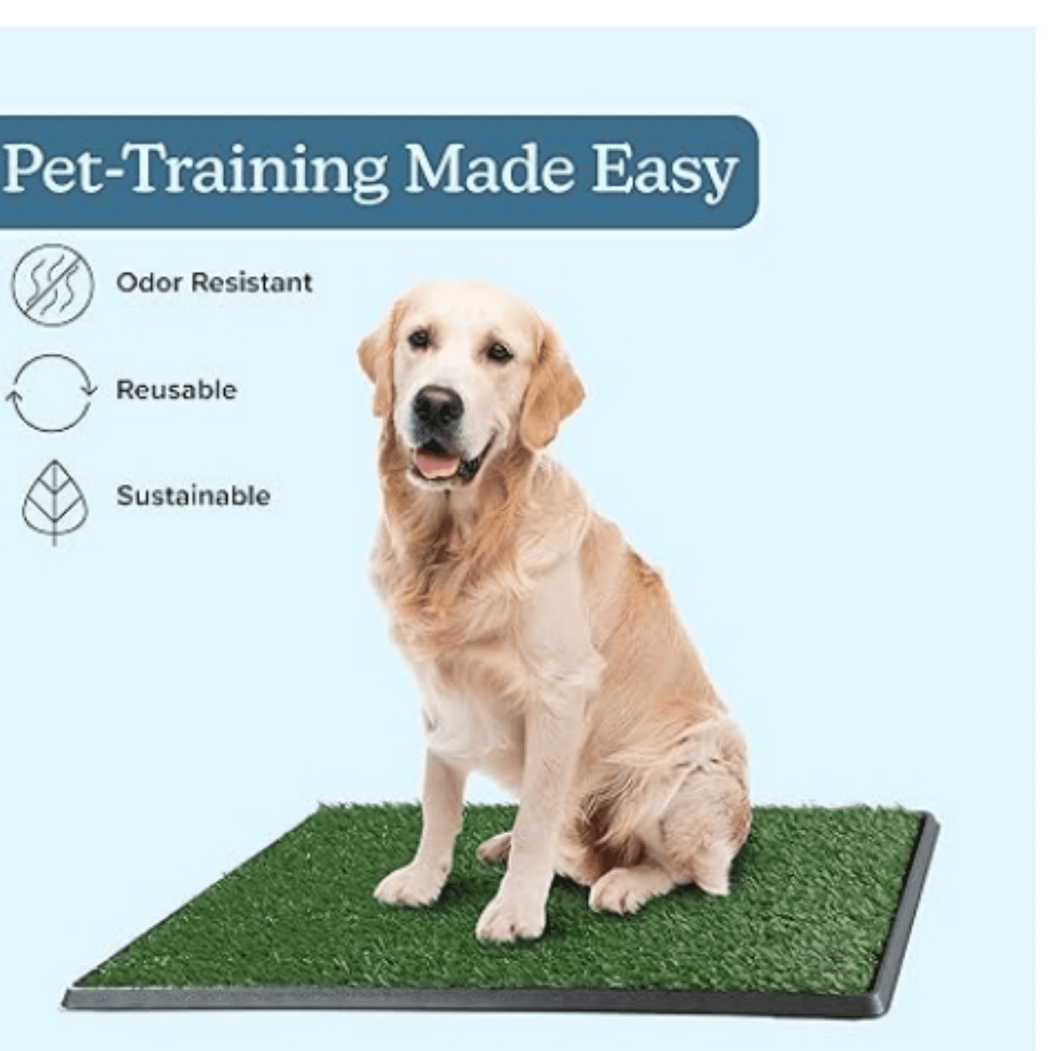 Artificial Grass Puppy Pee Pad for Dogs and Small Pets - 20x30 Reusable 3-Layer Potty Training Pad with Tray - Dog House and Pet Supplies by PETMAKER