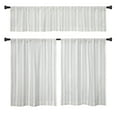 thumbnail image 3 of (2 pack) Better Homes & Gardens Luna 3-Piece Ivory/Black Pick Stitch Stripe Kitchen Curtain Set, 3 of 7