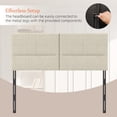 thumbnail image 5 of Upholstered Headboard King Size, Solid Wood Head Board with Sturdy Metal Legs, Linen Bed Headboard with Height Adjustable, Oatmeal, 5 of 8