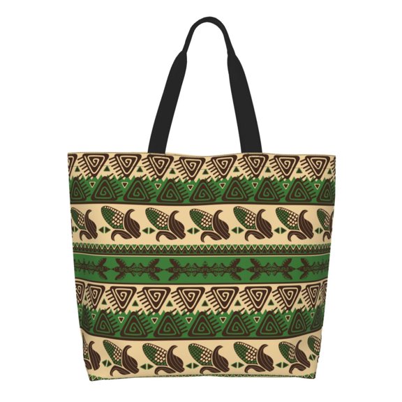 Naloa Dark Green Vintage Corn Pattern Tote Bag for Women Large Capacity Shoulder Bag for College Work Travel Shopping