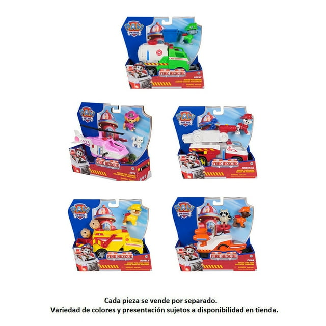 Vehículo Paw Patrol Temático Fire Rescue Varios Modelos 1 Pieza