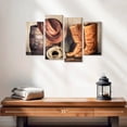 thumbnail image 2 of Elephant Stock Western Cowboy Outfit Wall Art - Horizontal Multi Panel Canvas - Living Room Wall Decor - Our America Multi Panel - Beige And Brown Decor - 24" x 14", 2 of 4