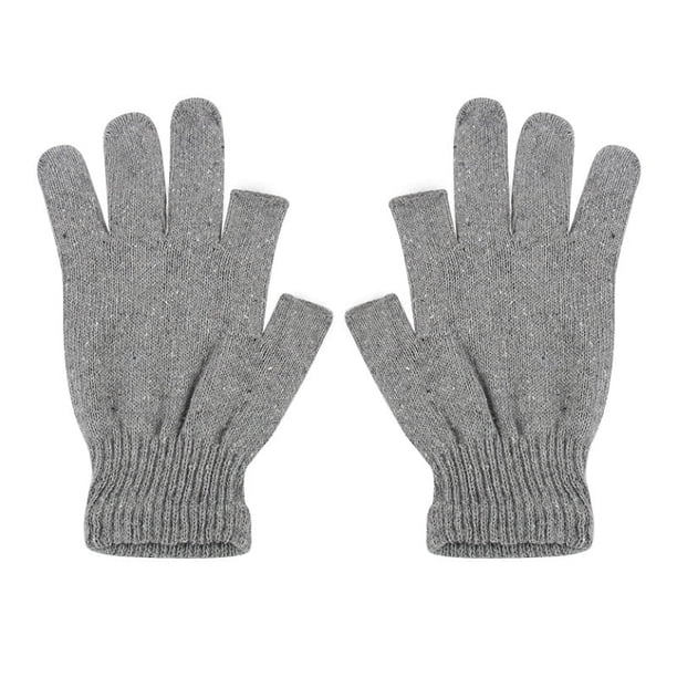 Guantes de punto para hombre de primavera y otoño, cálidos guantes de lana de hilo acrílico grande, hilo reciclado, Dew 235 finger