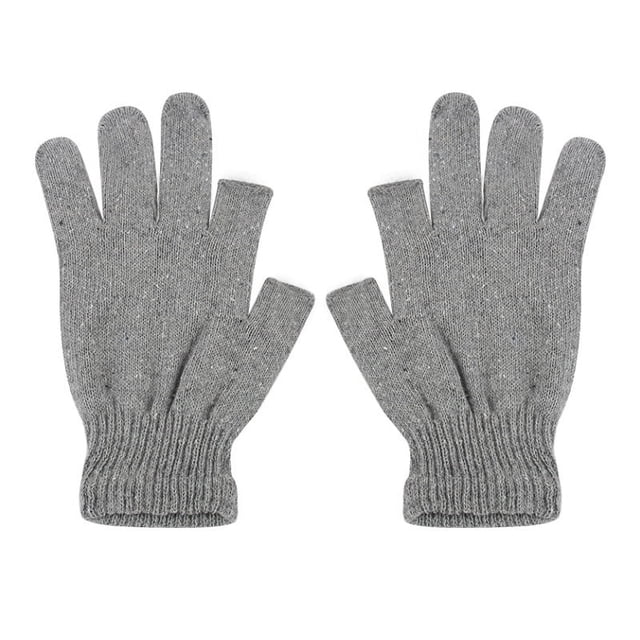 Guantes de punto para hombre de primavera y otoño, cálidos guantes de lana de hilo acrílico grande, hilo reciclado, Dew 235 finger