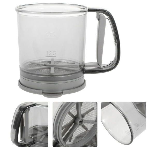 SEWCHICS Stainless Steel Flour Sifter for Baking and Storage, Practical Kitchen Tool, Grey