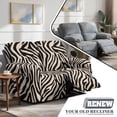 thumbnail image 3 of TSOVTHRID Beige Zebra Stripe Print 6-Piece Loveseat Covers Stretch Reclicer Love Seat Covers with Pockets Loveseat Couch Cover Furniture Protector for 2 Seat Couch Sofa, 3 of 7