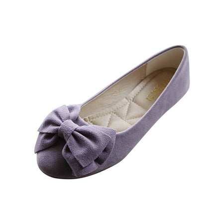 

Fsqjgq Flat Dress Shoes for Women with Arch Women Singles Shoes Flat Shoes Bowknot Casual Shoes Slip On Work Shoes Womens Ballet Size 11 Purple 38