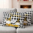 thumbnail image 3 of 2 Pack Outdoor Waterproof Throw Pillows, Pastoral Gnome Daisy Flower Decorative Rectangle Pillow Case Patio Pillows for Chair Couch Sofa 20x12in, 3 of 9
