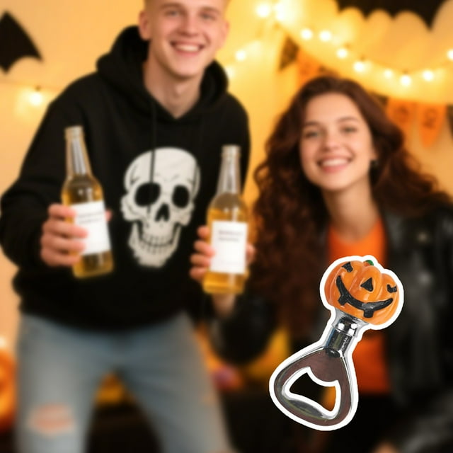 Halloween Bottle Stopper Decorative Metal Resin Hat Pumpkin Design Holiday Party Bar Accessory