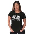 thumbnail image 4 of Never Trust an Atom Science Nerd Geek Womens Fitted Plus Size Graphic Tee Brisco Brands 2X, 4 of 5