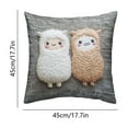 thumbnail image 3 of Lekihaqq 3D Alpaca Pillow Cover Plush Animal Print Cushion Case Soft Short Pile Faux Embroidery Style Home Decor Throw Pillowcase Cozy Bedroom Accent, 3 of 6