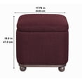 thumbnail image 6 of Better Homes & Gardens Ambrose Storage Ottoman, Linen Merlot, 6 of 6