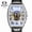 Silver shell white surface gold machine, variant on Men's Fashion Skull Hollow Automatic Mechanical Watch