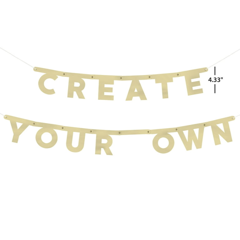 Way to Celebrate! Foil Gold Create Your Own Letter Party Banner Kit