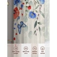 thumbnail image 6 of Red Blue Flowers Sheer Curtains 108 Inch Length 2 Panels Set Window Treatments, Spring Floral Farmhouse Botanical Rustic Rod Pocket Semi Curtains for Living Room/Bedroom/Kitchen Décor, 104"W x 108"L, 6 of 7