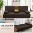 thumbnail image 6 of Sanmadrola 4-Piece Waterproof Futon Couch Covers Sofa Bed Cover Anti-Slip Furniture Protector with Removable Armrests Covers and Cup Holders Cover, Quilted Convertible Folding Slipcover, Coffee, 6 of 10